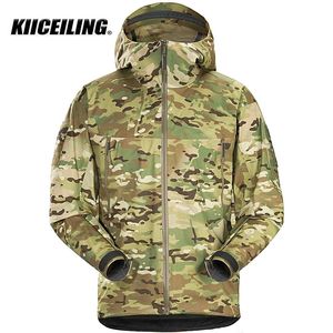 KIICEILING Hard Shell Multicam randonnée veste tactique hommes manteau de pluie Camouflage imperméable coupe-vent militaire armée coupe-vent 240124