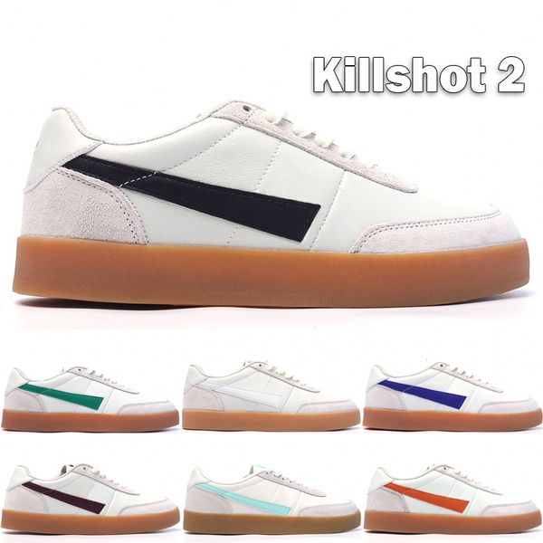 Killshot 2 Leather Crew Low Casual Shoes Classic Hombres Mujeres Lucid Green Sail Gum Hyper Blue Night Maroon Flat Trainers Skate Sneakers Tamaño 36-45