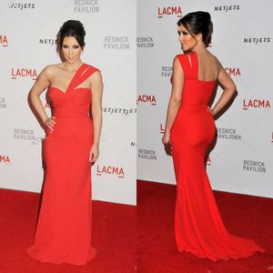 Kim Kardashian Mermaid Prom Jurken Eén schouder Volledige Lengte Rode Tapijt Celebrity Jurken Formele Avondkleding 2019 Goedkope Speciale Gelegenheid