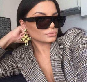 Kim Kardashian Femme Vintage Square Sun Sun Shades Black Numes Retro Sunglass Luxury Designer Sunglasses Femmes G2205067504734