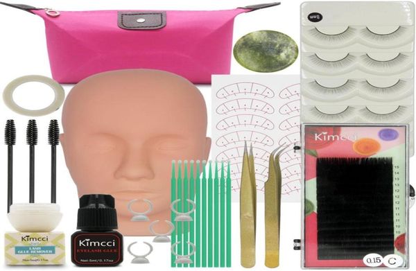 Kimcci False Force Extension de cils Kit d'entraînement Exercice Exercice de mannequin set greffing cils outils kit œil greffing7479560