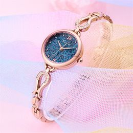 Kimio 2020 Fashion Ladies Tops Luxury armband Watch voor vrouwen Stijlvolle sterrenhemel Horloges Women Pink Brand Quartz Pols Watches T200420