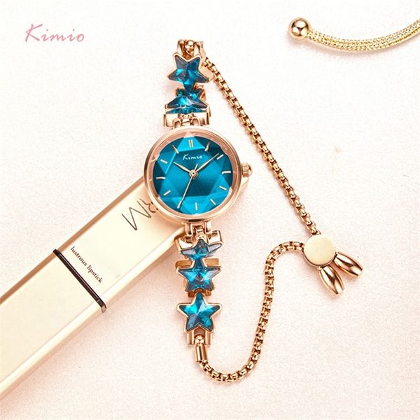 Kimio Ladies Blue Star pulsera reloj para mujeres simple pequeño dial vestido relojes marca femenina reloj de pulsera impermeable 2019 nuevo T200420