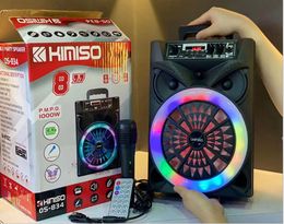 Kimiso Krachtige Outdoor Trekstang Trek Bluetooth-luidspreker 8 Inch Draagbare Audio Vierkante Microfoon Microfoon Thuis Karaoke
