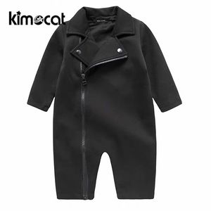 Kimocat, ropa para niño recién nacido, manga larga, primavera otoño, traje de caballero, cuello, Sudadera con capucha para bebé, mono, peleles infantiles 210309