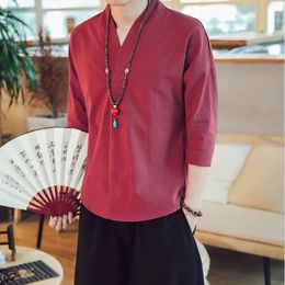 Kimono Japanese Style Mens Short Half-Sheeved Shirt T-shirt Japonais Summer Yukata Feather Tricots Cardigan Vêtements 240418