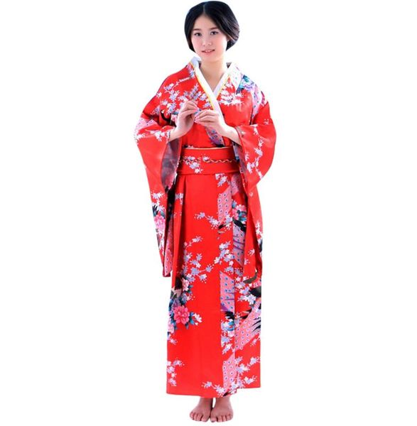 Kimono Long Lâche Japonais Impression Femme Yukata Robe Pyjamas Oriental Kimono Pyjamas Robe Dames Robe # YL5