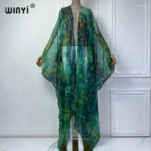 Kimono Zomerperspectief Sexy Cardigan Beach -jurk Abaya Dubai Luxury Bikini Cover Up Holiday Outfits for Women
