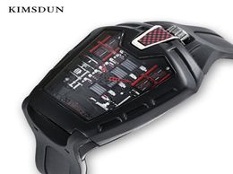 Kimsdun Men039 Fashion Trend Personality Classic Quartz Watch Racing Squing Silicone Strap Clock Sport Relogio4882131