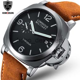 KIMSDUN Top Brand Watch Hombres Relojes deportivos Banda de cuero Relojes de pulsera de cuarzo analógicos Hombres Mejores regalos Relogio masculino 2023 x0830