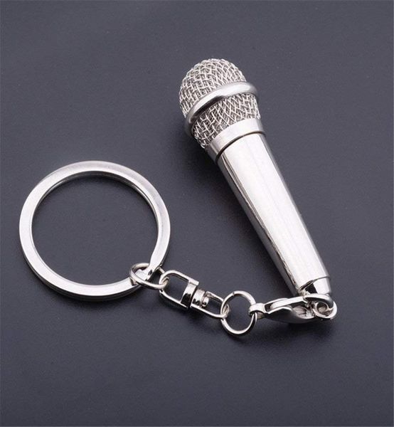 Kimter Charm Music Microphone Voice Key Rings Cantante de metal Rapper Rock Keyfobs Mujeres Men Purse Bag Party Cart Keychains M1739526191