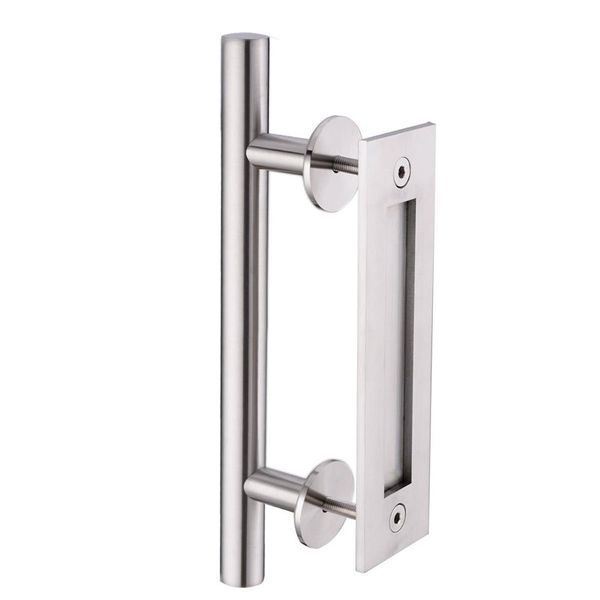 KIN MADE Manija de puerta de granero corrediza de acero inoxidable Tirador de puerta de madera 282p