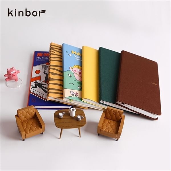 Kinbor Plan hebdomadaire Agenda carnet Kawaii Portable Surface dure livre d'enregistrement manuel efficacité calendrier livre Journal 220401