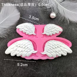 Types sucrecraft angel moude moule aile pendentif fondant 3d forme baby gâteau outils de décoration chocolate gumpaste résine art moule