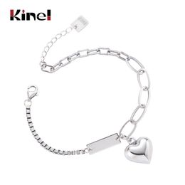 KINEL ANKLET 100% 925 Real Sterling Silver Mode Hart Armband op het been Voor Vrouwen Valentijnsdag Verjaardagscadeau Sieraden