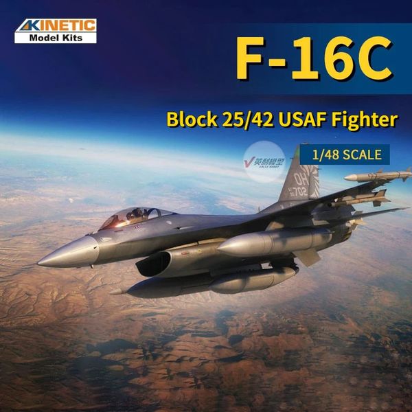 KINETIC K48102 modèle d'avion 1/48 échelle F-16C bloc 25/42 USAF combattant modèle de construction Kits jouets pour modèle passe-temps Collection bricolage 240131