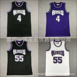 King Broidered MN Basketball Jersey Top 4 # Webber 55 # Williams