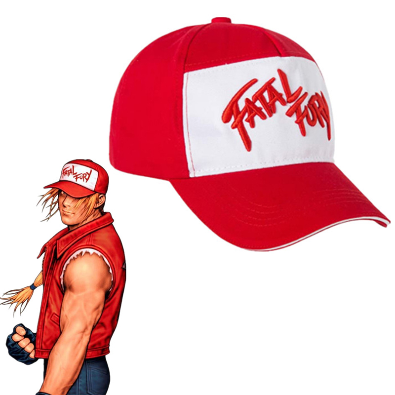 Rei dos lutadores Facal Fury Terry Bogard Baseball Cap cosplay Bordado