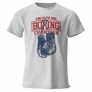 Koning van De Ring Boksen Champi Gedrukte T-shirt voor Mannen Vrouwen Vintage GYM Kleding Tops Tees F0Zi #
