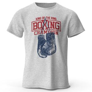 King of the Ring Boxing Champion Printed T -shirt voor mannen Vrouwen Vintage Gym Apparel Tops Tees 240420