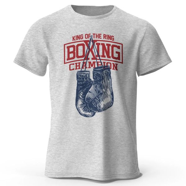 King of the Ring Boxing Champion T-shirt imprimé pour hommes femmes Vintage Gym Apparel Tops Tees 240510