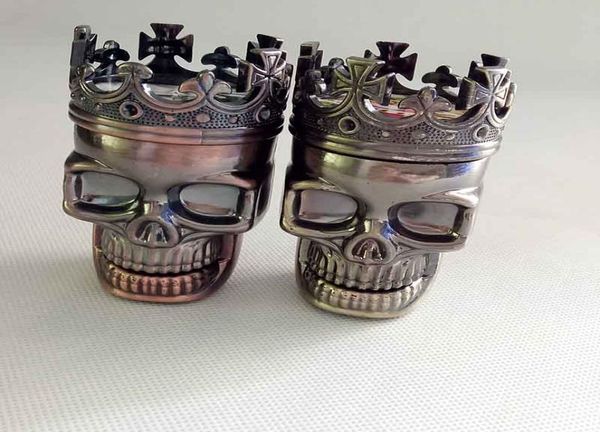 King Skull Forme Plastique Tobac Fumer Grinder Herb Smoke Grinders Tools Muller Magnetic Abrader Crusher 3 parties 2 Couleurs Gift4281399