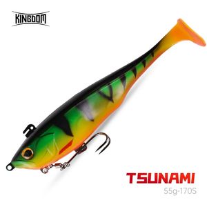 Appâts souples artificiels Kingdom 170mm 55g leurres de pêche coulants leurre souple en PVC d'eau salée Swimbait T-tail pour poisson truite 231225