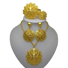Koninkrijk Paard Bruiloft Gouden Sieraden Groothandel Mode Afrikaanse Kralen Sieraden Sets in Nigeria Afrika India Sieraden Set H1022