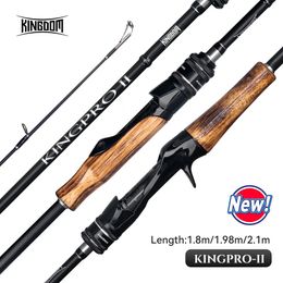Kingdom Kingpro2 série cannes à pêche 1.8 m 1.98 m 2.1 m M ML L puissance MF Action filature coulée carbone leurre tige 2 Sections tige 231228