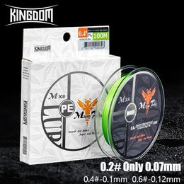 Kingdom Microfly 4 brins Ligne de pêche à l'EP tressé 0,2 0,4 0,6 100m 9 12 lb Coulange de haute qualité