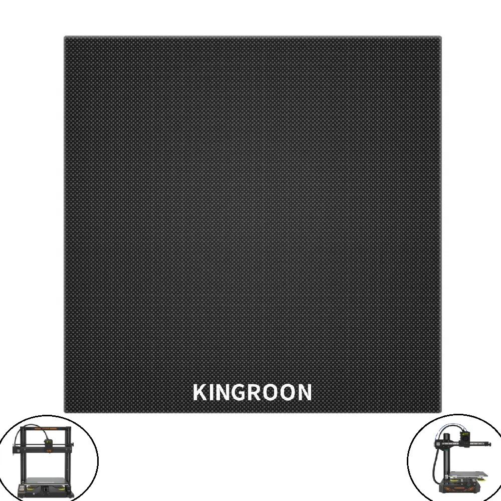 منصة طابعة Kingroon 3D Ultrabase مربعة مربع البناء السطح الشبكة الزجاجية السوداء ل KP3S/KP3S Pro/Pro S1/KP5L