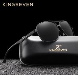 KINGSEVEN 2019 marque hommes lunettes de soleil en aluminium polarisées UV400 miroir mâle lunettes de soleil femmes pour hommes de sol T1912308903642