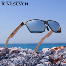 KINGSEVEN 2019 Nieuwe Ontwerp Aluminium + Handgemaakte Walnoot Houten Zonnebril Mannen Gepolariseerde Brillen Accessoires Zonnebril Voor Vrouwen L230523