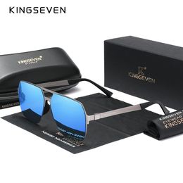 Kingseven Driving Mens Polaris Sunglasses Temples Ultra Min Temples Pilot Sun Glasses For Men UV400 Retro Eyewear 240510