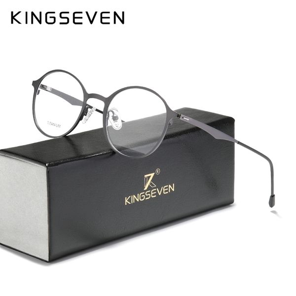 KINGSEVEN Original lunettes optiques plein cadre hommes ultraléger rétro rond myopie Prescription lunettes lunettes pour femme W220423