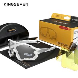 Kingseven Pochromic Cycling Glasses Bike Bicycle -bril Sportheren Zonnebril MTB Road Cycling Eyewear Protection Goggles 240410