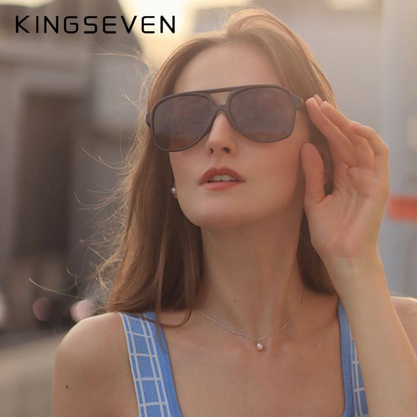 KINGSEVEN Vintage 70s lunettes de soleil pour femmes hommes rétro pilote grand cadre verres teintés lunettes Protection UV nuances 220511