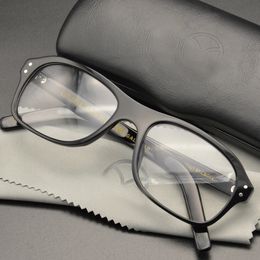 Kingsman – monture de lunettes avec étui, rétro, fait à la main, en acétate, rectangulaire, pour hommes, Agent Eggsy, 240314