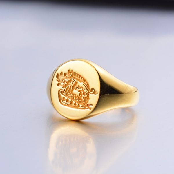 Kingsman The Secret Service Anillos de sello personalizados para hombres y mujeres Plata de ley 925 Joyería de color dorado Personalizar Grabado gratuito S18101002