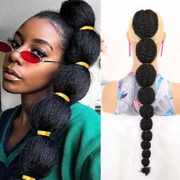 Kinky Afro Puff Ponytail Extension for Black Women 18/22 Inch Long Lantern Bubble Drawring valse staart synthetisch haarstuk