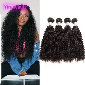 Cheveux vierges brésiliens crépus bouclés 4 faisceaux de cheveux humains 4 pièces/lot couleur naturelle Double trames Extensions