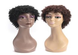 Perruque Afro bouclée crépue, cheveux synthétiques courts noirs pour femmes et hommes, Pelucas africaines Cosplay wig5993792