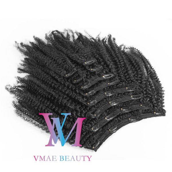 Clip de cheveux brésilien bouclé coquine en extensions 100% Virgin Human Hair Natural Black 100g 12 à 24 pouces