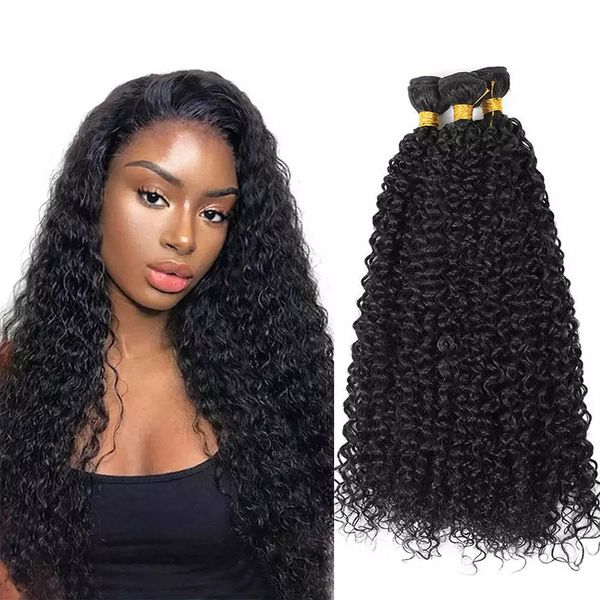 Kinky Curly Bundles 1/3/4PCS Extensiones de cabello humano 100% Paquetes de armadura de cabello humano virgen sin procesar Jerry Curl