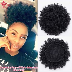 Kinky Curly Drawstring Ponytail Clip In Extensions Extension de cheveux humains 100% cheveux humains vierges