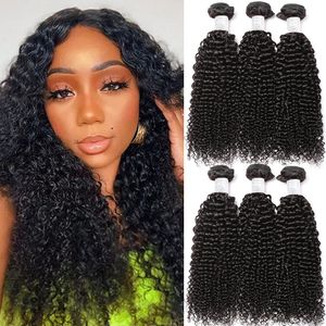 Bundles de cheveux humains bouclés crépus 1/3/4 pièces Extension de cheveux humains couleur naturelle 8-40 pouces cheveux Remy 100% cheveux humains