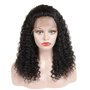 Kinky Curly Cheveux Humains Lace Front Perruques Avec Des Cheveux De Bébé Brésilien Malaisien Péruvien Indien Mongol Bouclés Vierge Cheveux Perruques Pour Bla219C