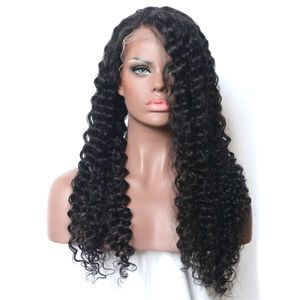 Kinky Curly Remy Hair Wig voor zwarte vrouwen Mongoolse mens haarkant voorpruiken 8-24 inch