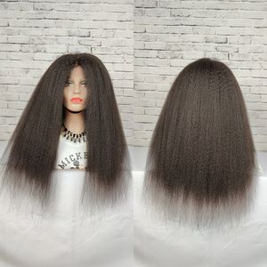 Kinky Straight 13X4 Lace Front Wigs Full Density Brazilian Human Hair Wigs Pre Plucked Hairline