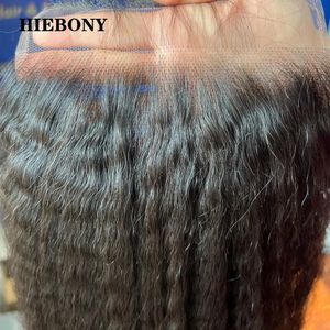 Kinky recht 13x6 HD Lace Frontal 5x5 6x6 7x7 Sluiting Investable Smelt Skins Human Hair vooraf geplukte haarlijn 240401